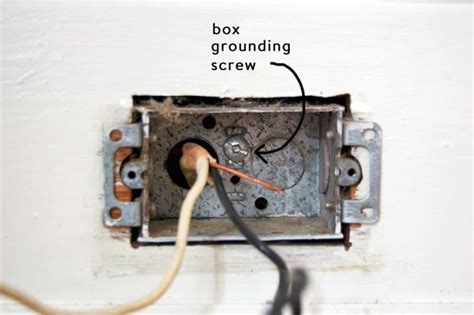 electrical box does not have grounding screw|no ground wire in old box.